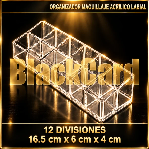 ORGANIZADOR MAQUILLAJE ACRILICO LABIAL 12 DIVISIONES