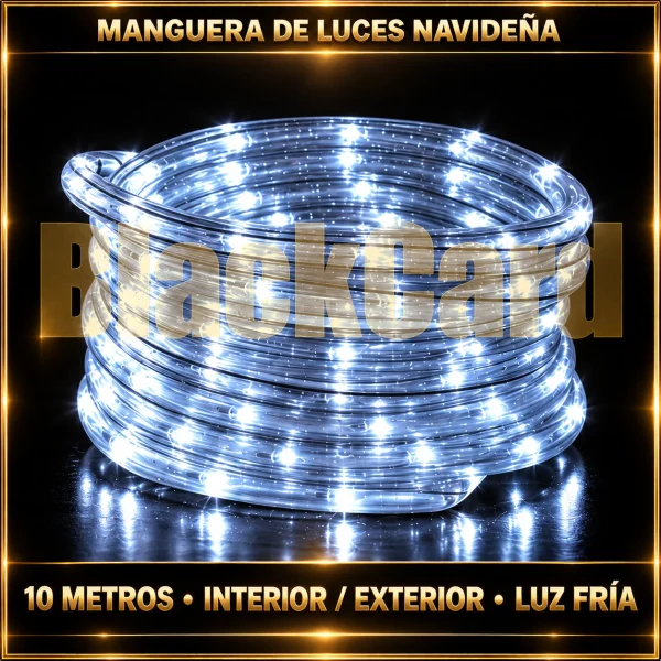 MANGUERA DE LUCES NAVIDEÑA DE 10 MTS INTERIOR EXTERIOR LUZ FRIA
