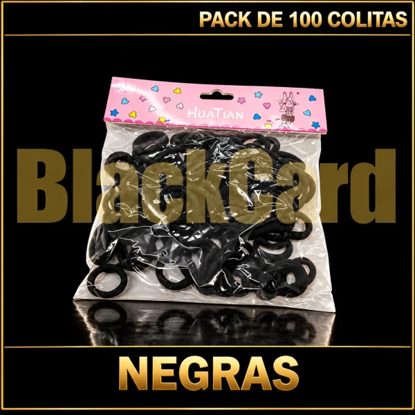 PACK DE 100 COLITAS NEGRAS